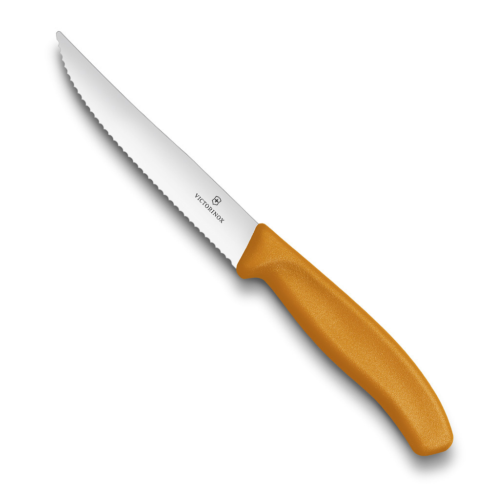 

Нож Victorinox для стейков и пиццы, 12 см волнистое, оранжевый 6.7936.12L9
