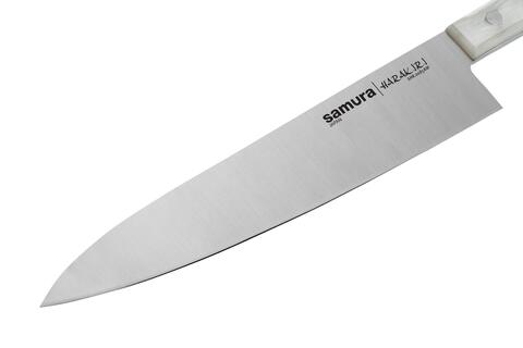 Шеф нож для нарезки мяса, рыбы, овощей и фруктов / кухонный нож / поварской нож для кухни Samura HARAKIRI 208мм SHR-0085AW