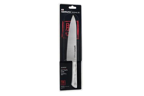 Шеф нож для нарезки мяса, рыбы, овощей и фруктов / кухонный нож / поварской нож для кухни Samura HARAKIRI 208мм SHR-0085AW