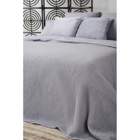 Комплект постельного белья полутораспальный серого цвета из органического стираного хлопка из коллекции Essential Tkano TK20-BLI0008