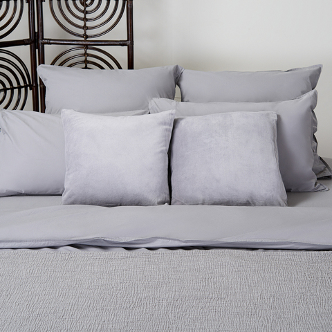 Комплект постельного белья полутораспальный серого цвета из органического стираного хлопка из коллекции Essential Tkano TK20-BLI0008