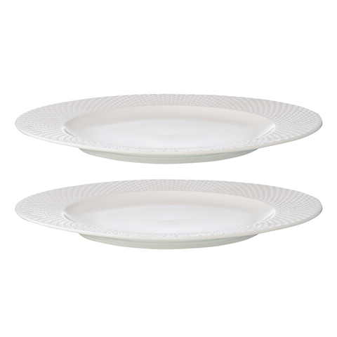 Набор из двух тарелок белых с фактурным рисунком Tkano Essential, 27см