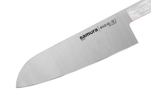 Нож Сантоку для нарезки мяса, рыбы, овощей и фруктов / японский кухонный нож / поварской Шеф нож для кухни Samura HARAKIRI 175мм SHR-0095AW