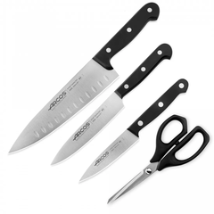 Набор ножей 3 шт. (10 см, 15 см, 20 см) + ножницы в подарок ARCOS Universal арт. 819110