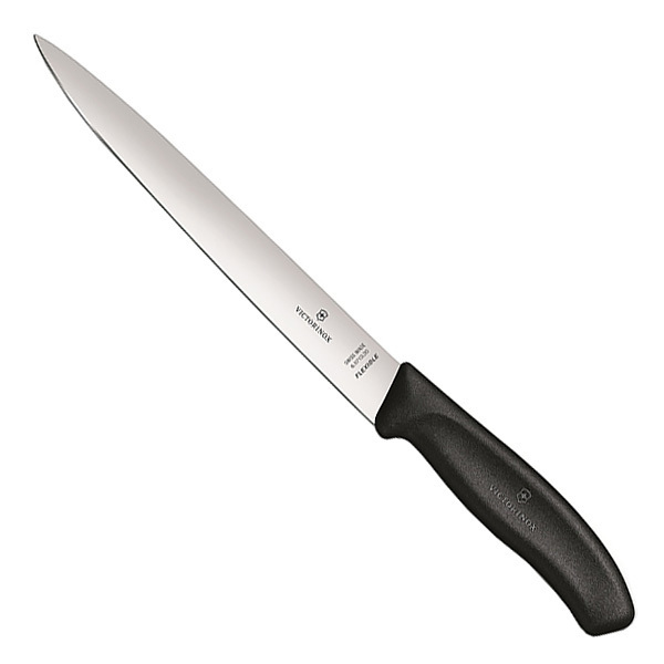 

Нож Victorinox филейный 20 см гибкое, черный, в картонном блистере 6.8713.20B