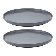 Набор из двух тарелок темно-серого цвета из коллекции Essential, 20 см