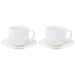 Набор из двух чайных пар белого цвета из коллекции Essential, 250 мл