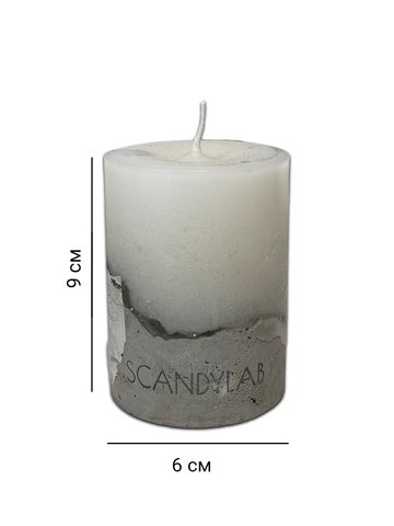 Интерьерная свеча 6х9см SCANDYLAB Beton Candle (белая) SICB-6-9-W