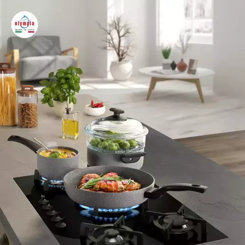 Сковорода для индукционных плит с антипригарным покрытием 30 см OLYMPIA арт.350.30PL