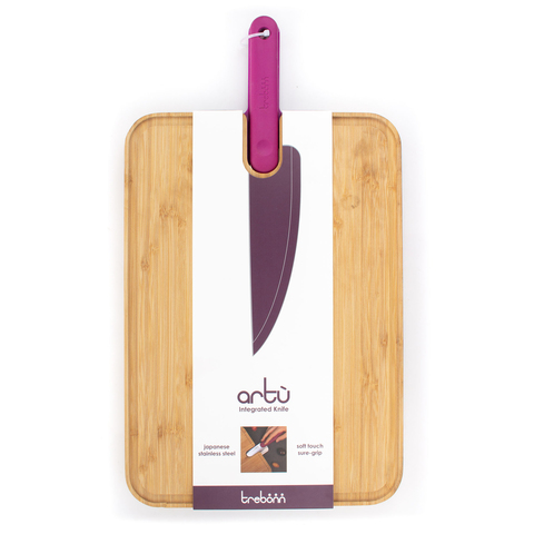 Доска разделочная из бамбука с ножом для нарезки 43х24х2.4 см TREBONN Chopping boards and Knives, арт. 1120102