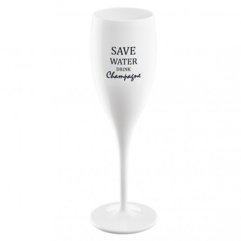 Бокал для шампанского с надписью SAVE WATER DRINK CHAMPAGNE, белый Koziol 3436525