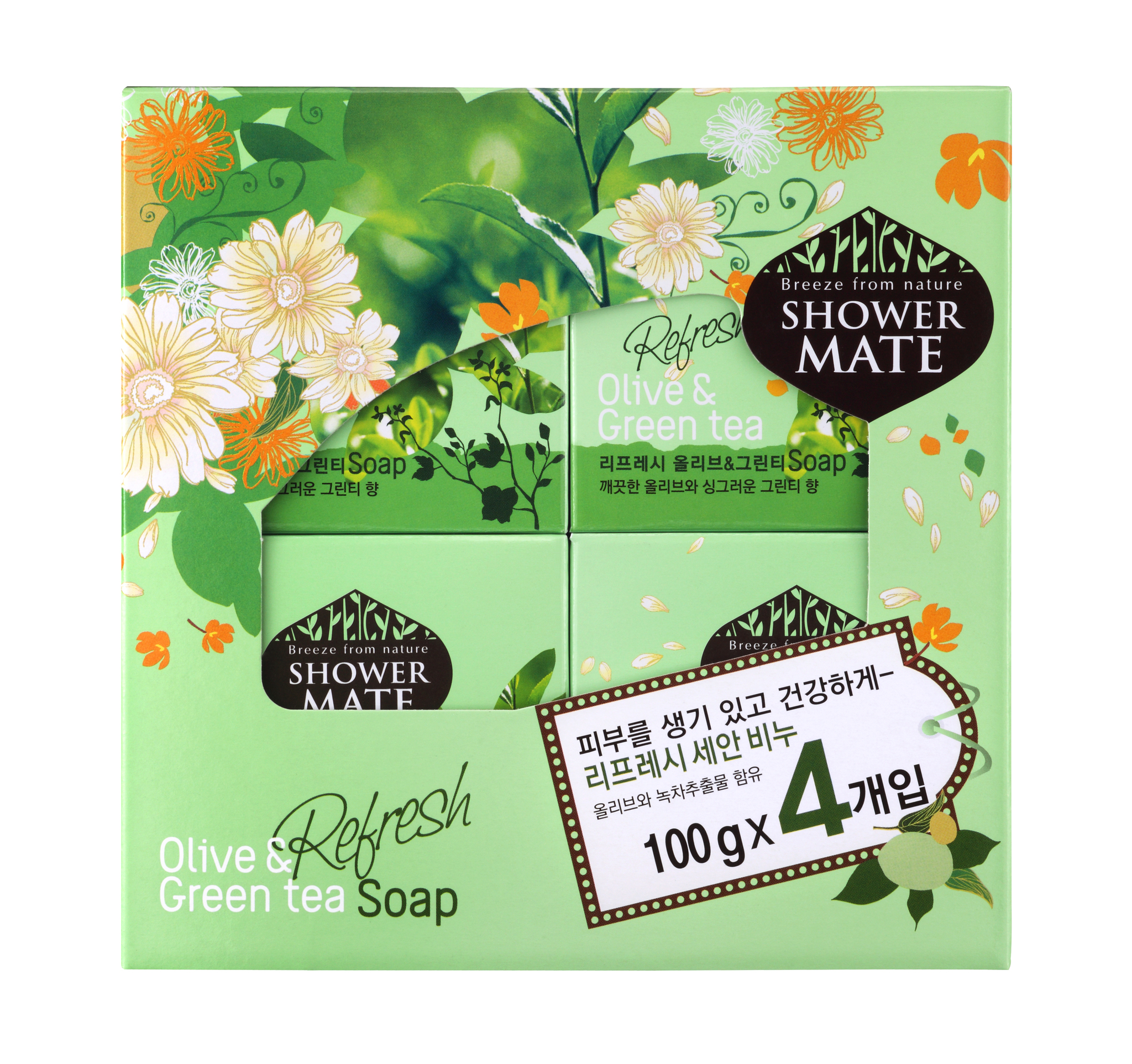 

Мыло косметическое Shower Mate Оливки и зеленый чай 4*100г (набор) 870105