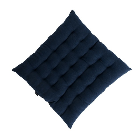 Стеганная подушка на стул из умягченного льна темно-синего цвета Tkano TK18-CP0007