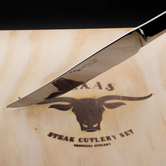 Набор ножей для стейка, 6 шт., CRISTEMA Texas, в деревянной коробке