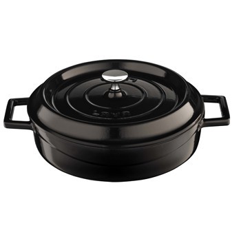 

Литой чугунный сотейник с крышкой LAVA BLACK 28см LVYST28K2BL