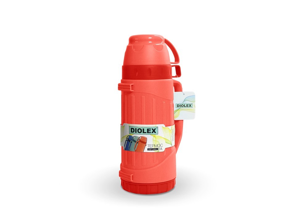 

Термос пластиковый со стеклянной колбой 1л Diolex DXP-1000-1-R