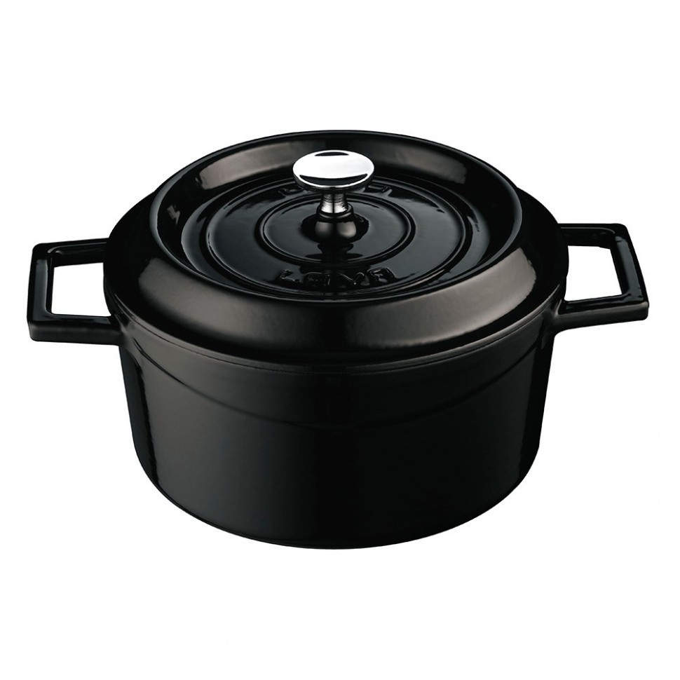 

Литая чугунная кастрюля с крышкой LAVA BLACK 28см LVYTC28K2BL