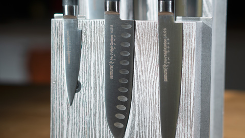 Комплект №2 из 6 ножей Samura Mo-V и серой подставки