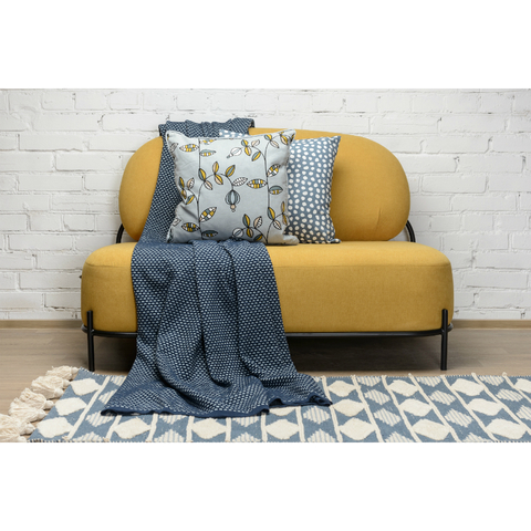 Чехол для подушки с растительным орнаментом 'Ягоды тайги', вышивкой и декоративной окантовкой Tkano TK18-CC0016