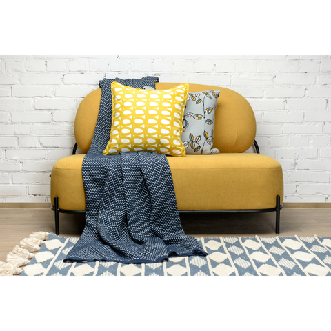 Чехол для подушки с двустронним принтом Twirl горчичного цвета и декоративной окантовкой Tkano TK18-CC0006