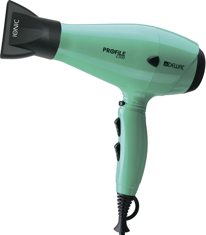 

Фен Dewal Profile-2200, 2200 Вт, ионизация, 2 насадки, голубой* 03-120 Aqua