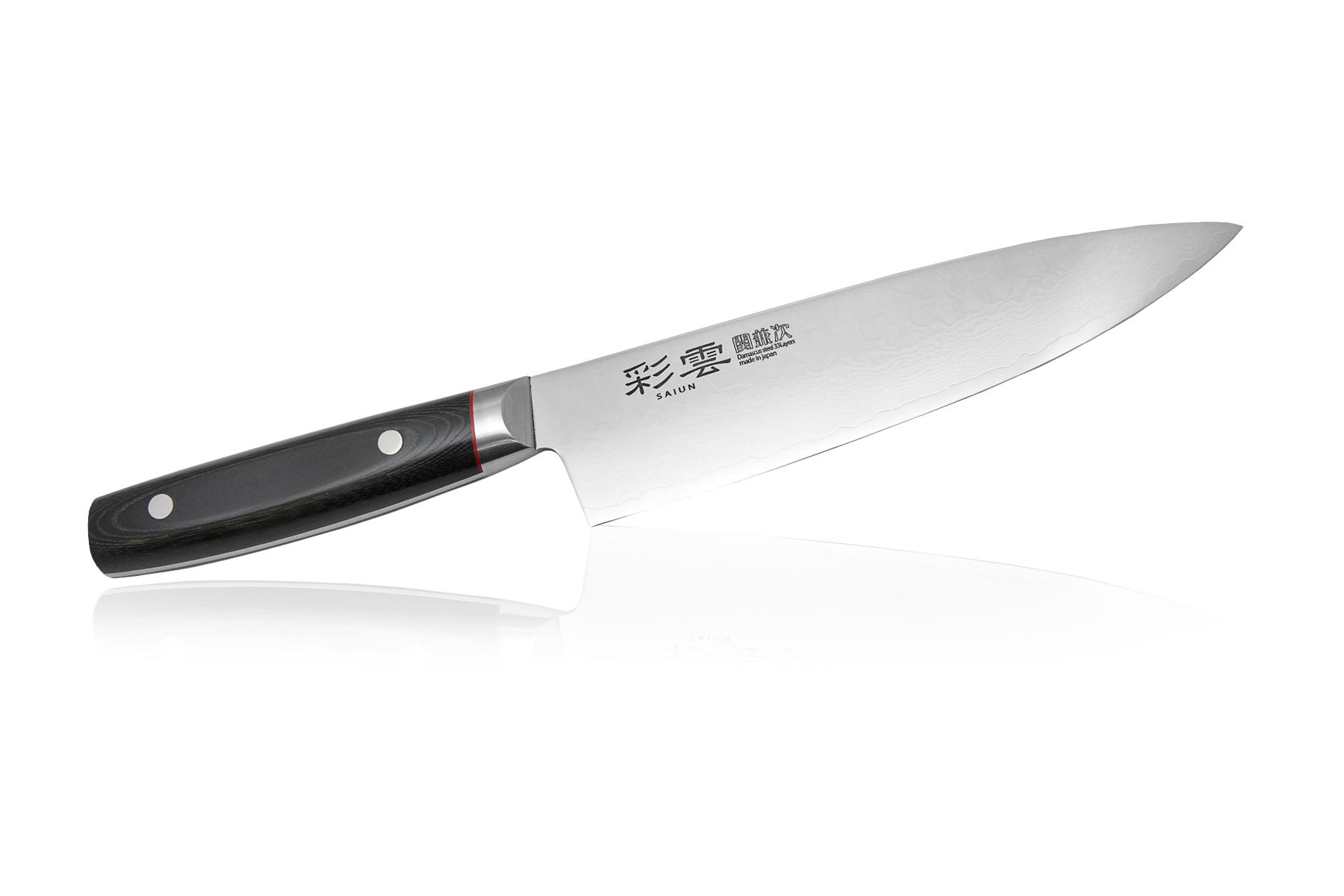 

Нож кухонный Шеф 230мм Kanetsugu Saiun Damascus (9006)