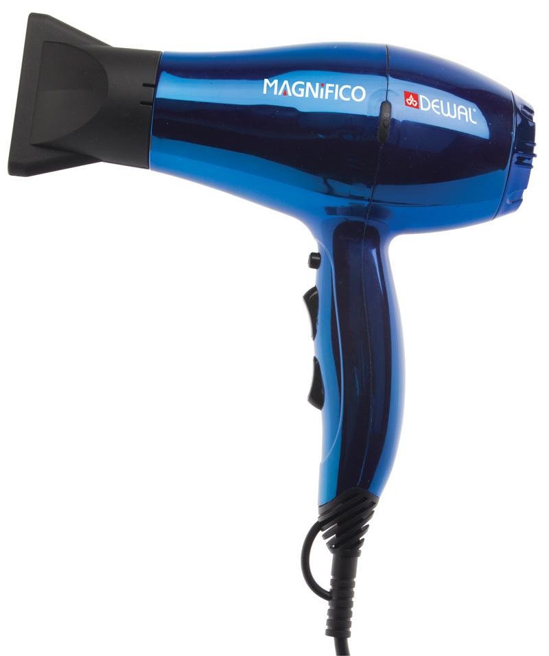 

Фен Dewal Magnifico, 2000 Вт, ионизация, 2 насадки, синий 03-007 Blue
