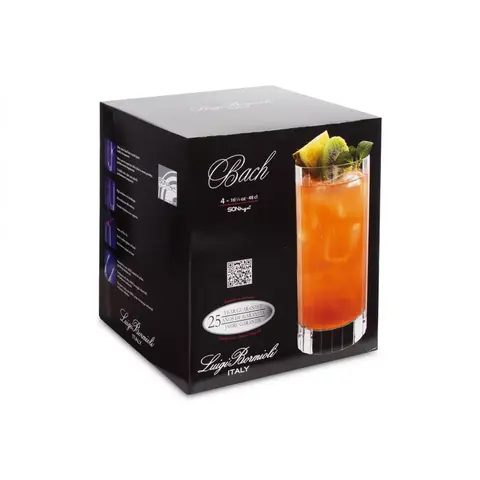 Набор из 4 стаканов для воды BIBITA 480 мл LUIGI BORMIOLI Bach арт. A10824GTY021990