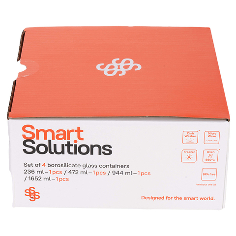 Набор контейнеров для запекания и хранения Smart Solutions Pastel, 4 шт. JV501RD_Pastel