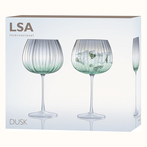 Набор из 2 круглых бокалов Dusk 650 мл зелёный-серый LSA International G1443-23-151