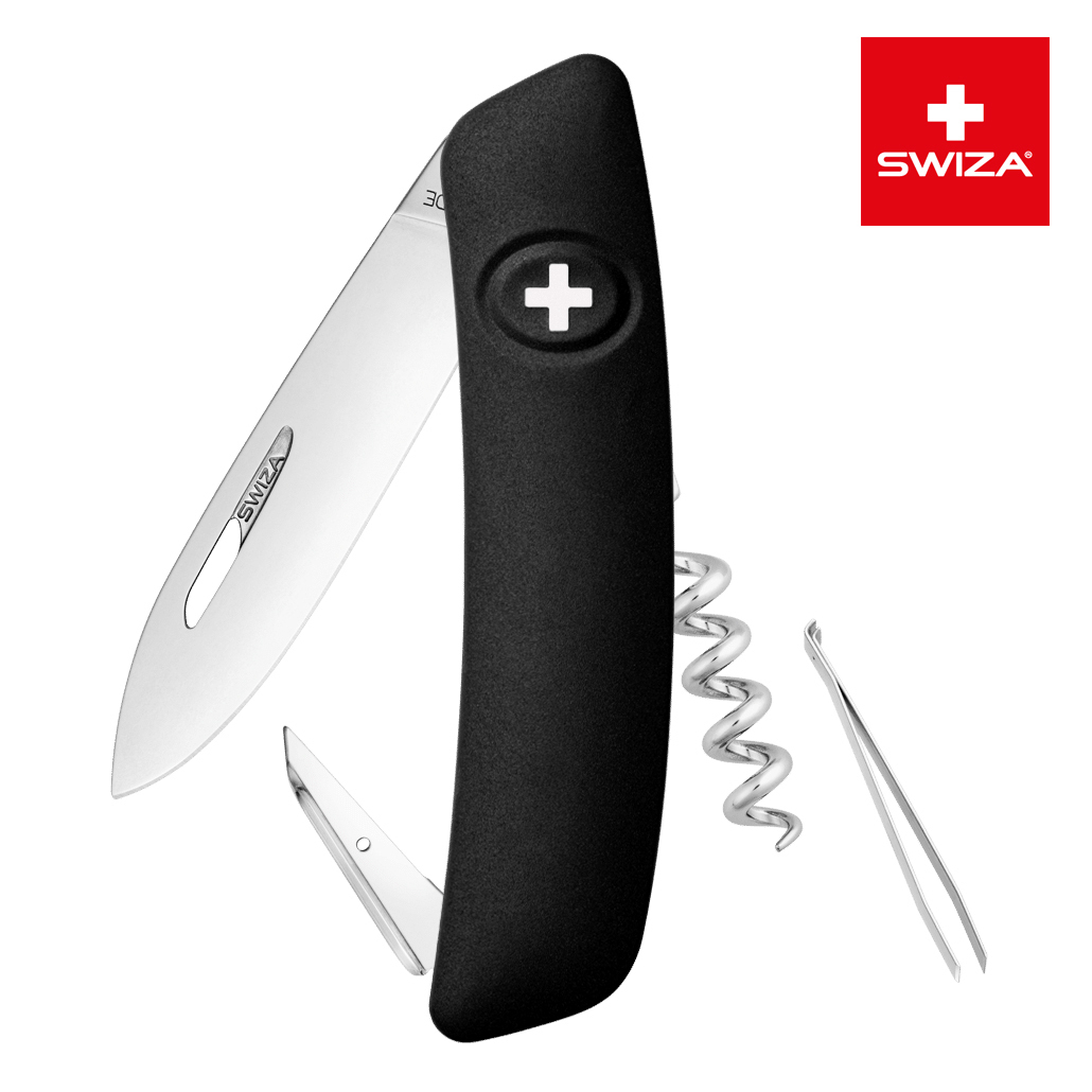 

Швейцарский нож SWIZA D01 Standard, 95 мм, 6 функций, черный KNI.0010.1010