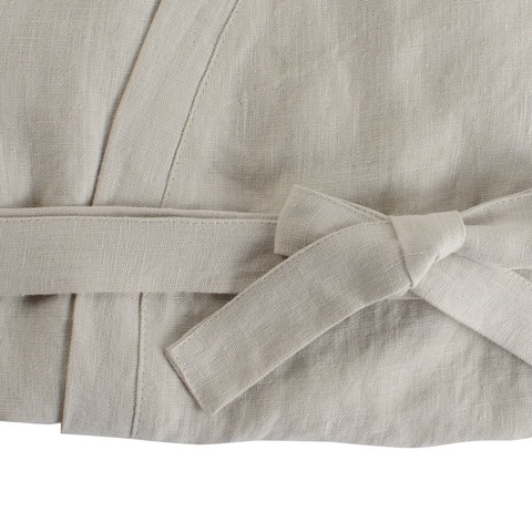 Халат из умягченного льна бежевого цвета Tkano TK18-BR0001