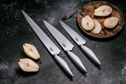 Комплект из 3 кухонных ножей Samura Joker и подставки 224544294