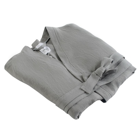 Халат из умягченного льна серого цвета Tkano TK18-BR0003