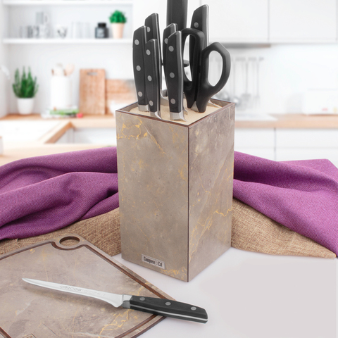 Подставка для кухонных ножей универсальная 24х12см мрамор итальянский серый, ComposeEat арт.PDN123118OA6