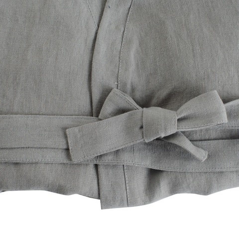 Халат из умягченного льна серого цвета Tkano TK18-BR0003