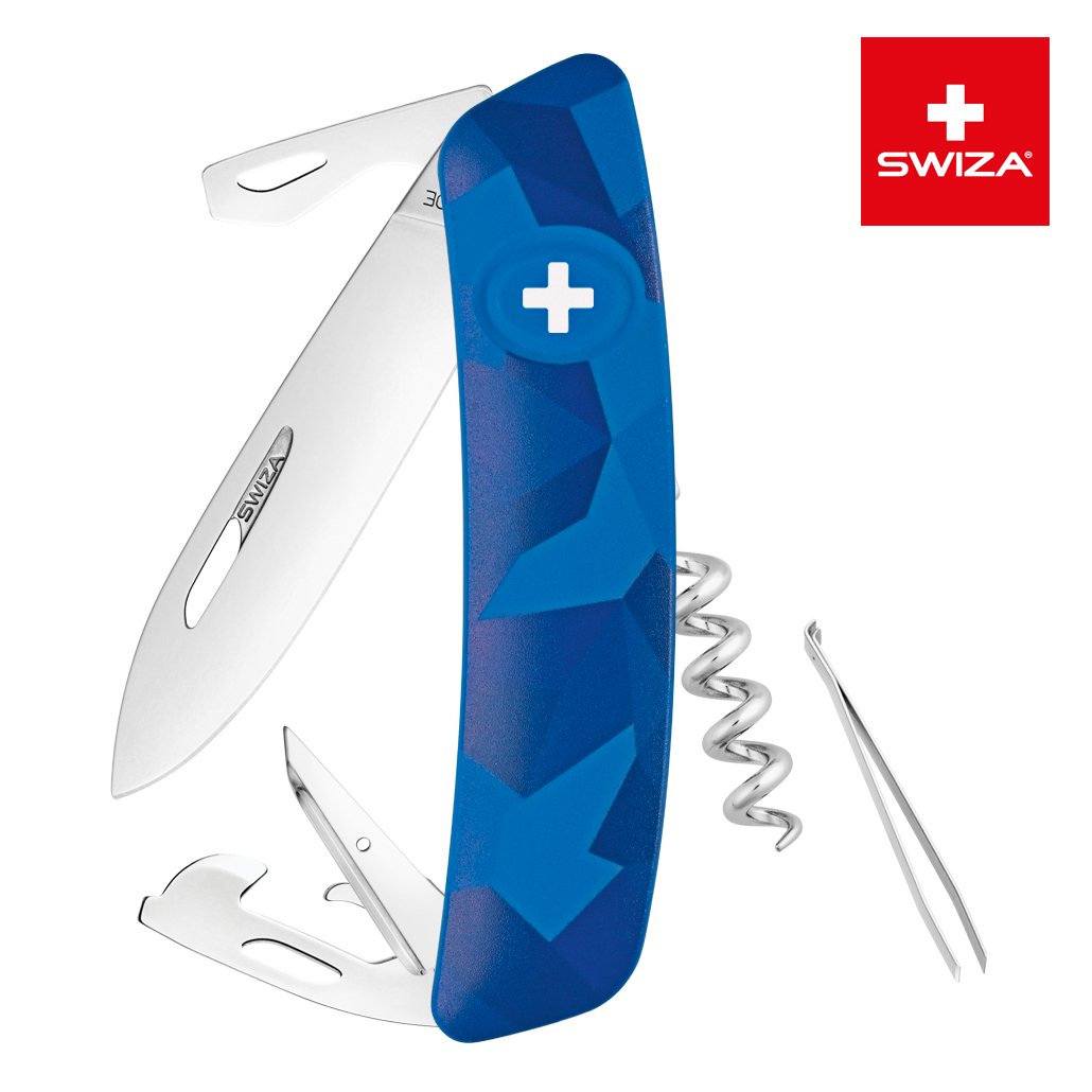 

Швейцарский нож SWIZA C03 Camouflage, 95 мм, 11 функций, синий KNI.0030.2030