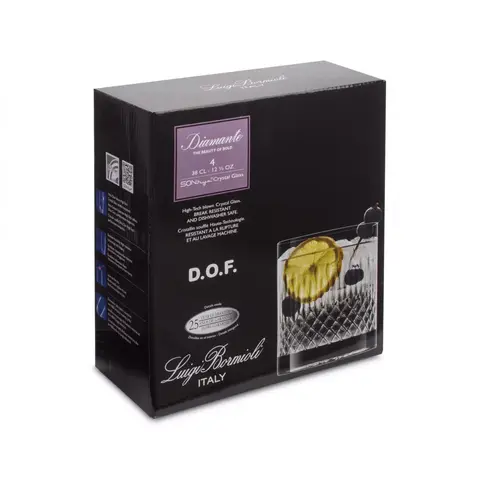 Набор из 4 стаканов для виски DOF 380 мл LUIGI BORMIOLI Diamante арт. A12769G1002AA01