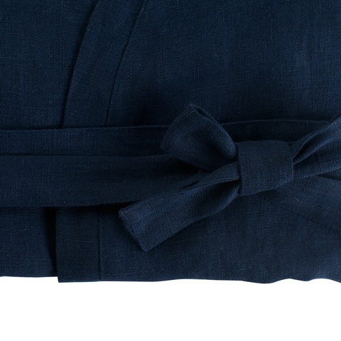 Халат из умягченного льна темно-синего цвета Tkano TK18-BR0006