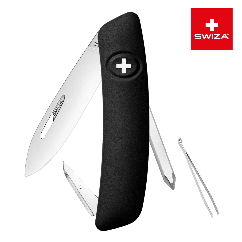 

Швейцарский нож SWIZA D02 Standard, 95 мм, 6 функций, черный KNI.0020.1010