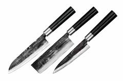 Комплект из 3 кухонных ножей Samura SUPER 5 и точилки (упакованы отдельно)