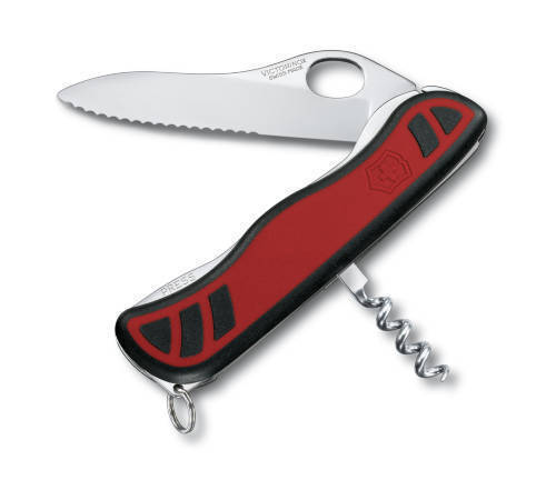 

Нож Victorinox Sentinel One Hand, 111 мм, 3 функции, с фиксатором лезвия, красный с черным 0.8321.MWC