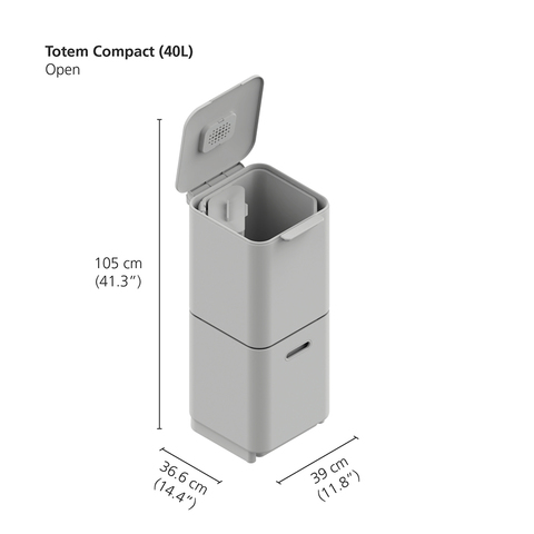 Контейнер для мусора с двумя баками Totem Compact 40 л графит Joseph Joseph 30065