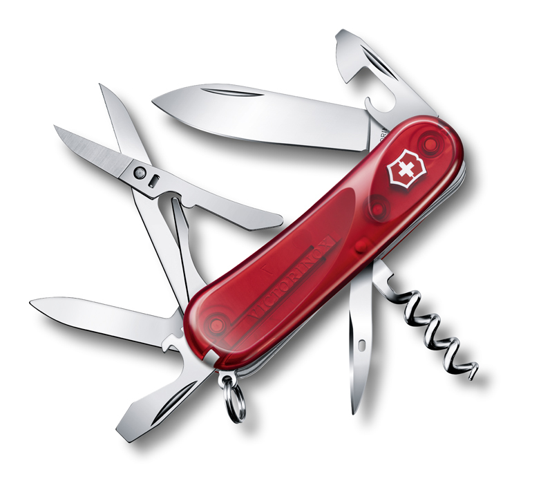 

Нож Victorinox Evolution 14.600, 85 мм, 14 функций, полупрозрачный красный 2.3903.ET