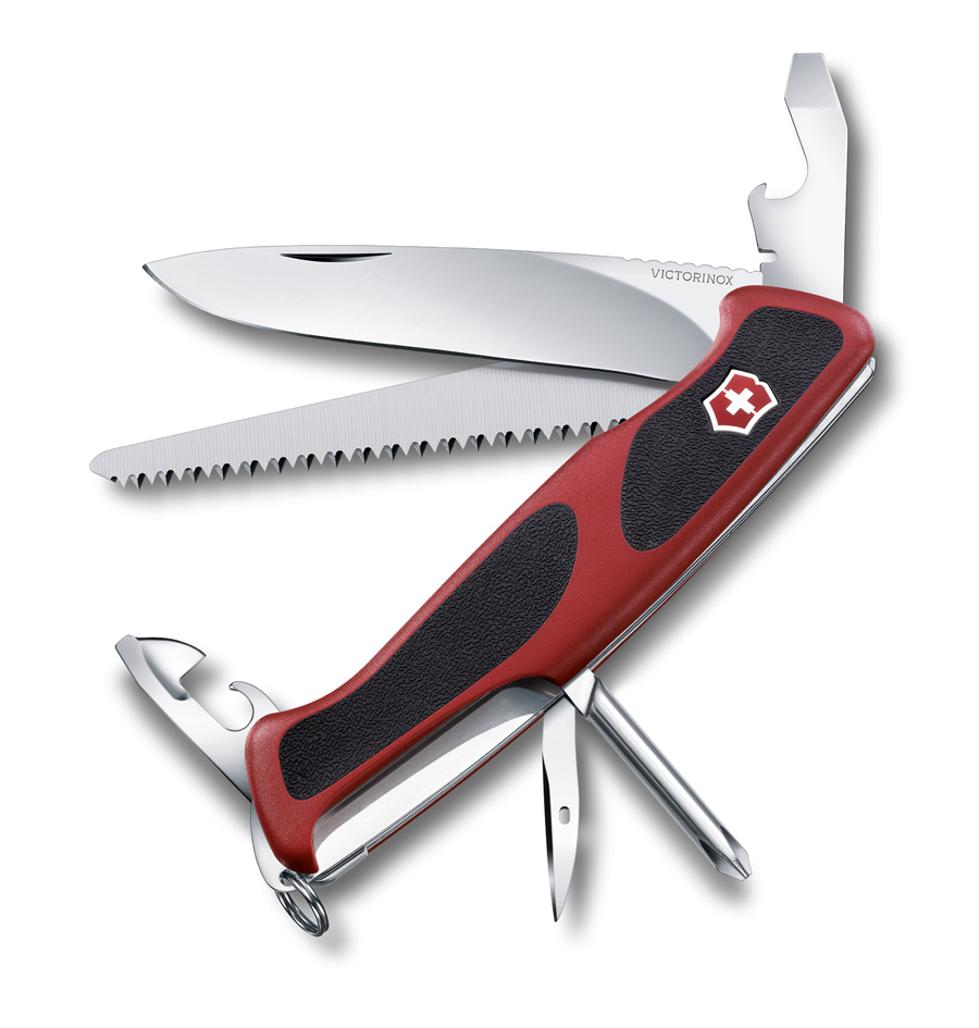 

Нож Victorinox RangerGrip 56, 130 мм, 12 функций, красный с черным 0.9663.C