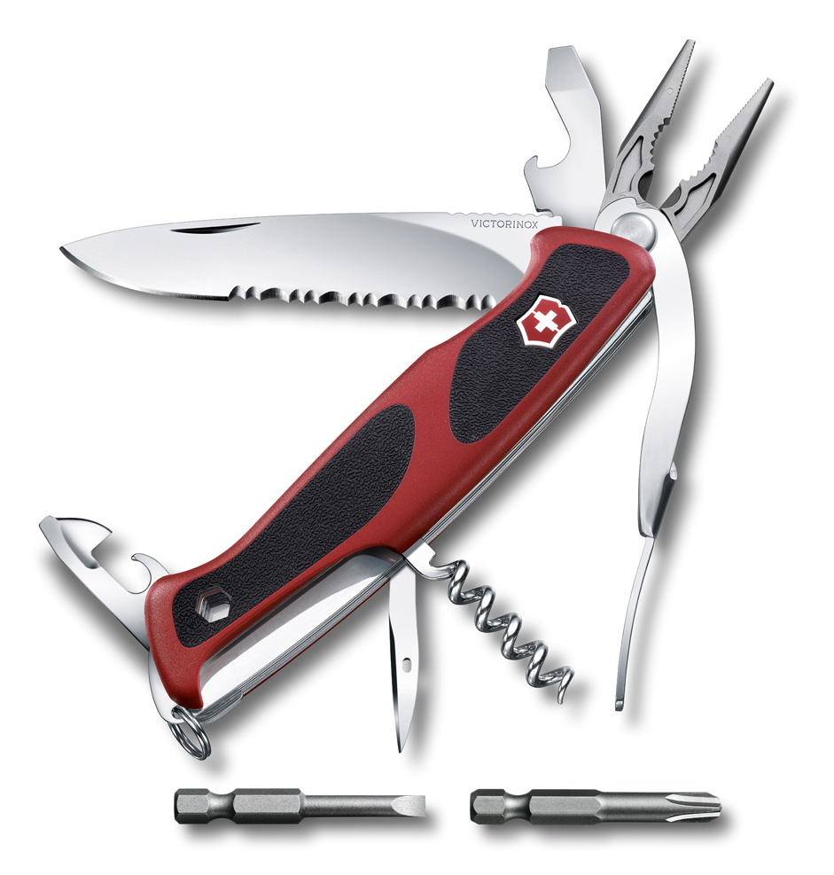 

Нож Victorinox RangerGrip 174 Handyman, 130 мм, 17 функций, красный с черным 0.9728.WC