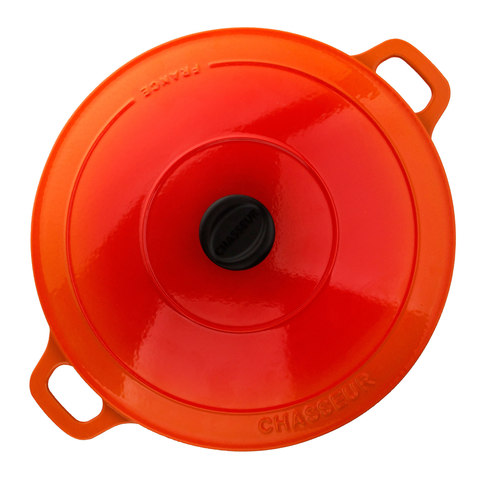 Кастрюля с крышкой чугунная 28см (6,3л), с эмалированным покрытием, CHASSEUR Orange (цвет: оранжевый) арт. 372807