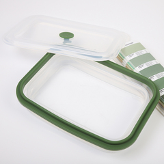 Контейнер для переноски и хранения силиконовый прямоугольный складной Silikobox, 1,2 л, зеленый