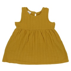 Платье без рукава из хлопкового муслина горчичного цвета из коллекции Essential 12-18M Tkano TK20-KIDS-DRS0001