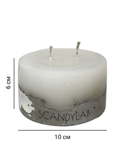 Интерьерная свеча 10х6см SCANDYLAB Beton Candle (белая) SICB-10-6-W